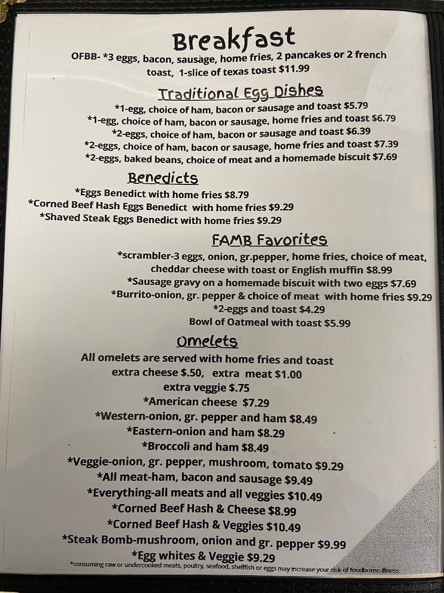 Menu Our 'famb'ily Restaurant-9